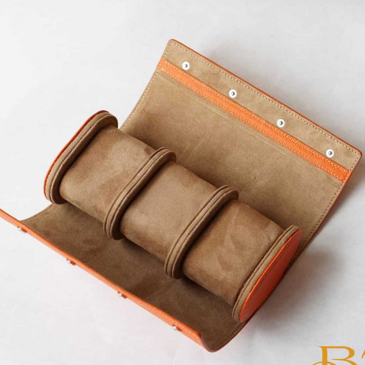 Hộp da đựng đồng hồ cao cấp 3 ngăn, Bao da đồng hồ da Epsom nhập khẩu LC101