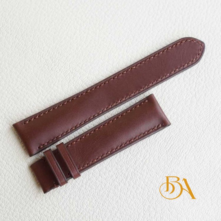 Dây đồng hồ da bò nhập khẩu, dây da bò Handmade cao cấp màu nâu CO107