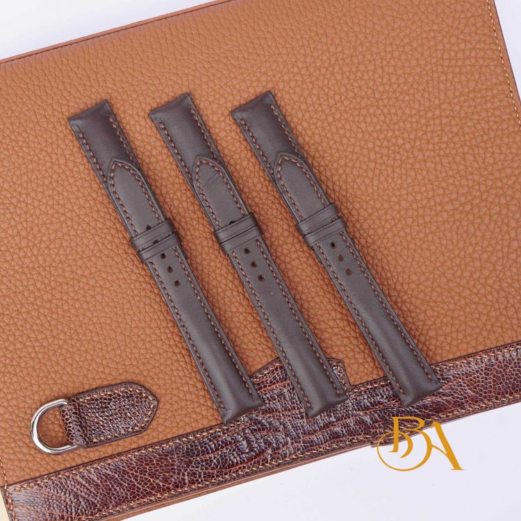 Dây da bê nhập khẩu cao cấp, dây đồng hồ da thật handmade CO101