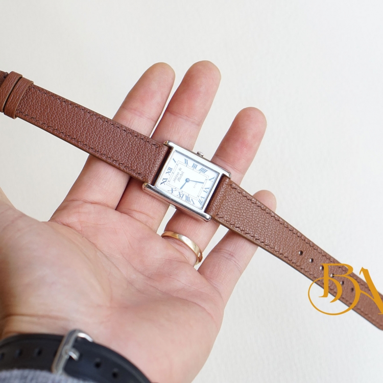Dây đồng hồ da dê Alran Chevre Sully màu nâu Cappuccino GO101