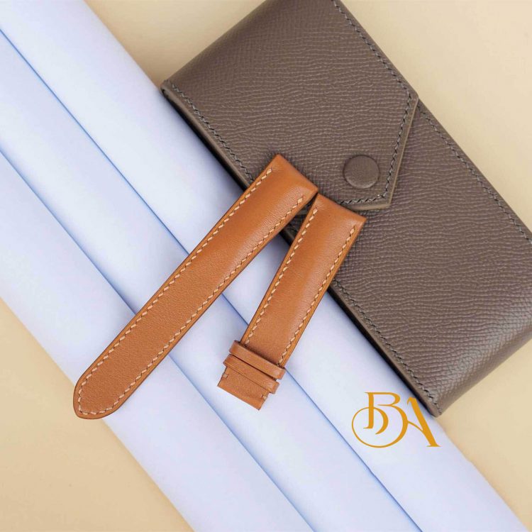 Dây đồng hồ da bê Nappa nhập khẩu, dây đồng hồ da bò thật CO104