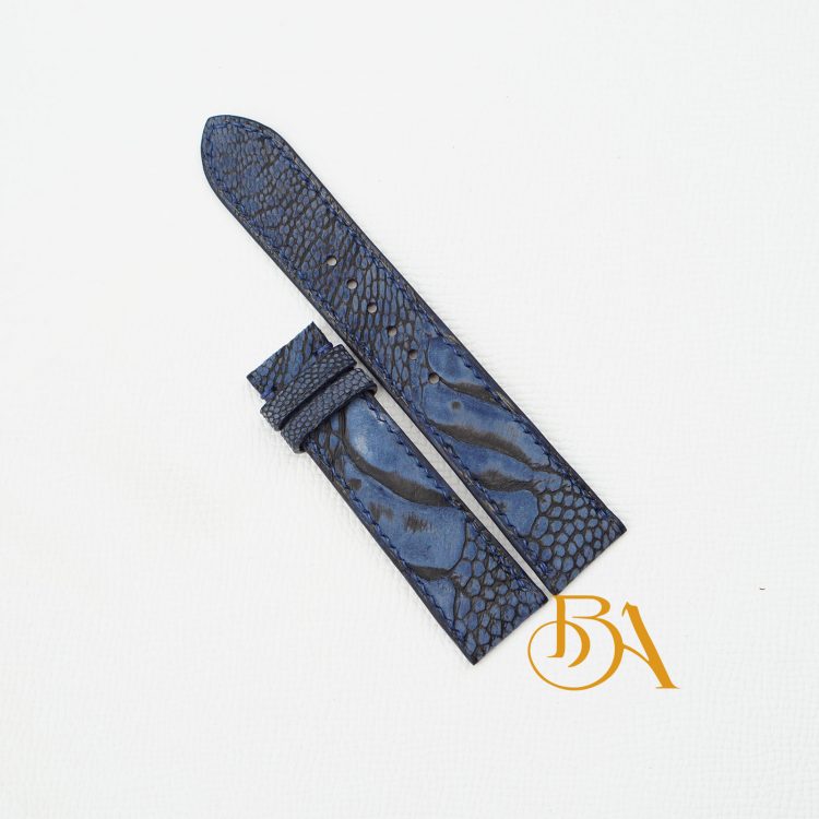 Dây đồng hồ da đà điểu Nubuck màu xanh navy OS103