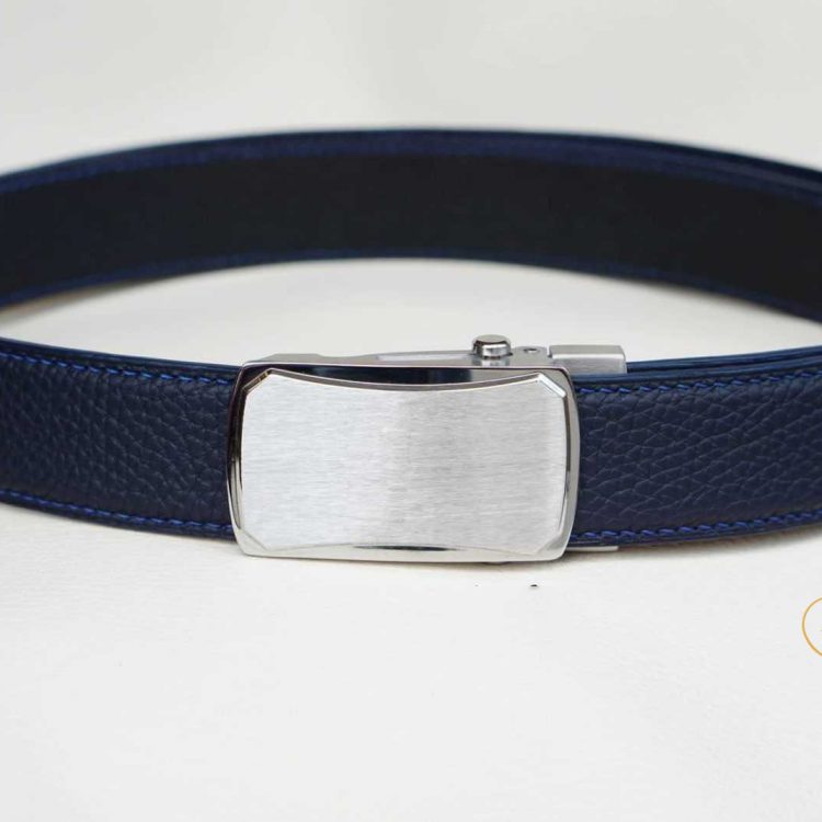 Thắt lưng da bò Togo Handmade màu xanh Navy TLB101