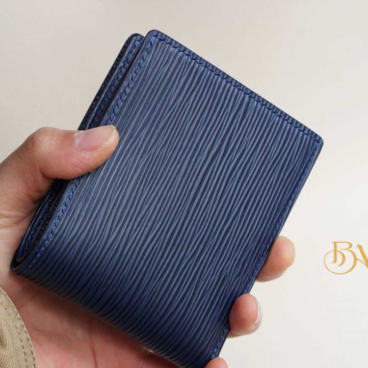 Ví nam da bò Epi navy handmade