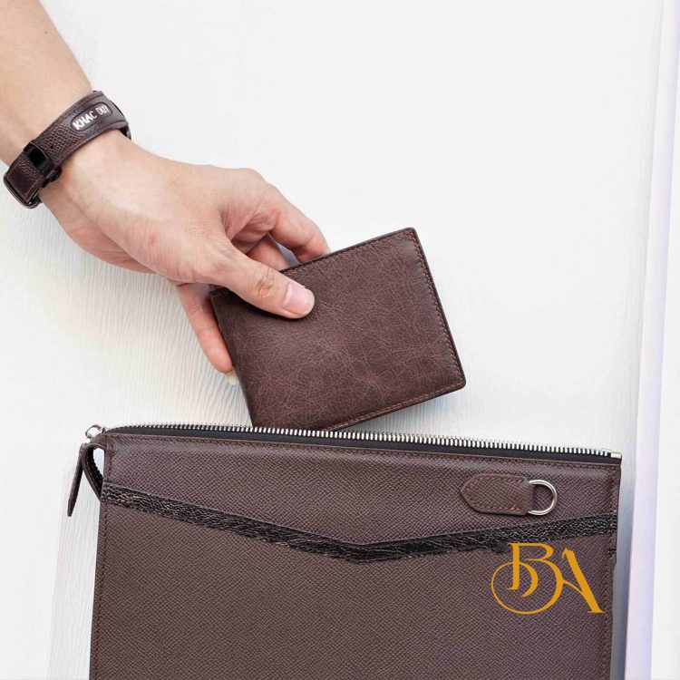 Ví da bò Tuscany vintage màu nâu Chocolate CWL100