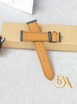 Moss Green Epsom leather watch band – Quick release watch strap handcrafted (8)