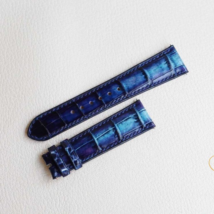 Dây cá sấu Patina Handmade, Dây đồng hồ da cá sấu nhập khẩu AL108