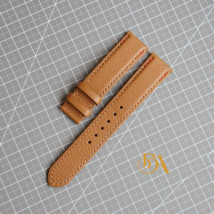 Dây đồng hồ da dê Alran Chevre Sully màu nâu Gold GO106