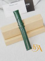 day dong ho da Shell Cordovan nhap khau – day dong ho co chot thong minh Handmde mau xanh reu (2)