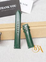 day dong ho da Shell Cordovan nhap khau – day dong ho co chot thong minh Handmde mau xanh reu (4)