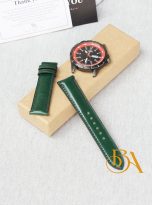 day dong ho da Shell Cordovan nhap khau – day dong ho co chot thong minh Handmde mau xanh reu (5)