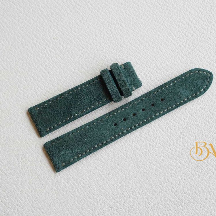 Dây đồng hồ da lộn Suede nhập khẩu màu xanh rêu CO114