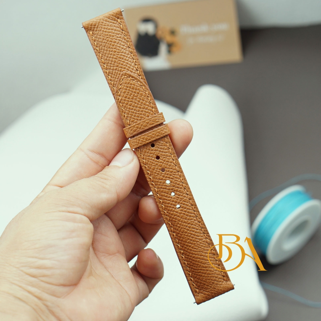 Dây đồng hồ da bê Epsom chốt thông minh