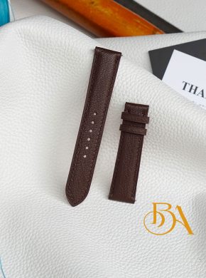 Dây đồng hồ da dê Handmade nâu đậm, dây da Alran Sully nhập khẩu GO109