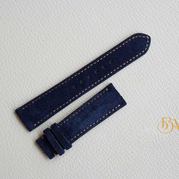 Dây đồng hồ da lộn Suede nhập khẩu màu xanh navy CO112