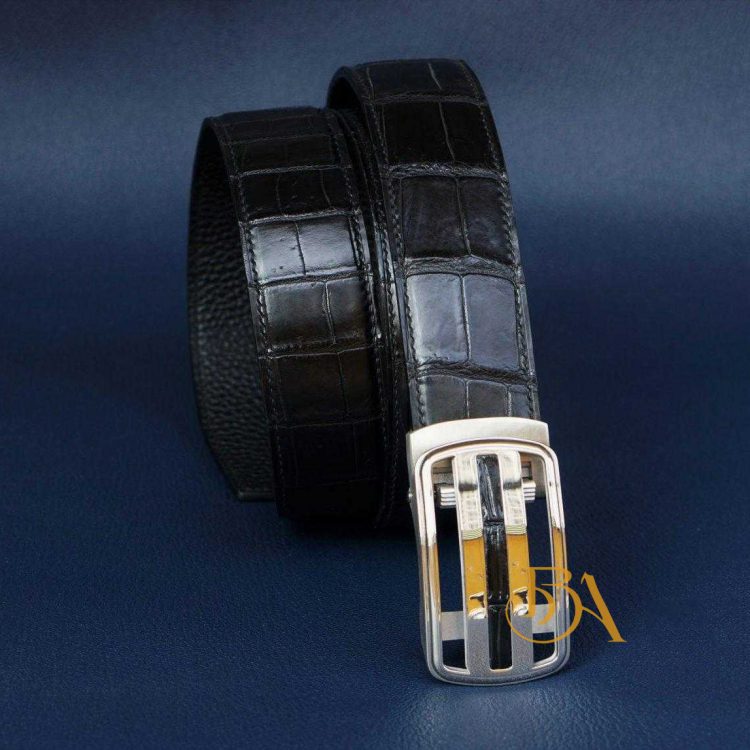 Dây lưng nam da cá sấu handmade khoá tự động