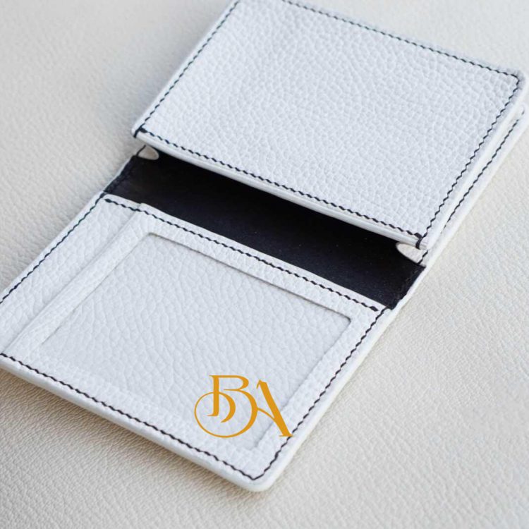 Ví đựng card da bò Milled màu trắng CWL115
