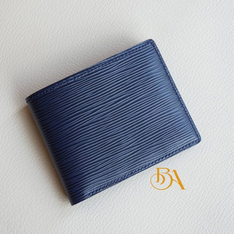 Ví nam da bò Epi Handmade màu xanh navy CWL119