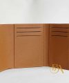 Ví gập 3 da bê Handmade, ví da Epsom nhập khẩu màu xám phối nâu gold CWL133