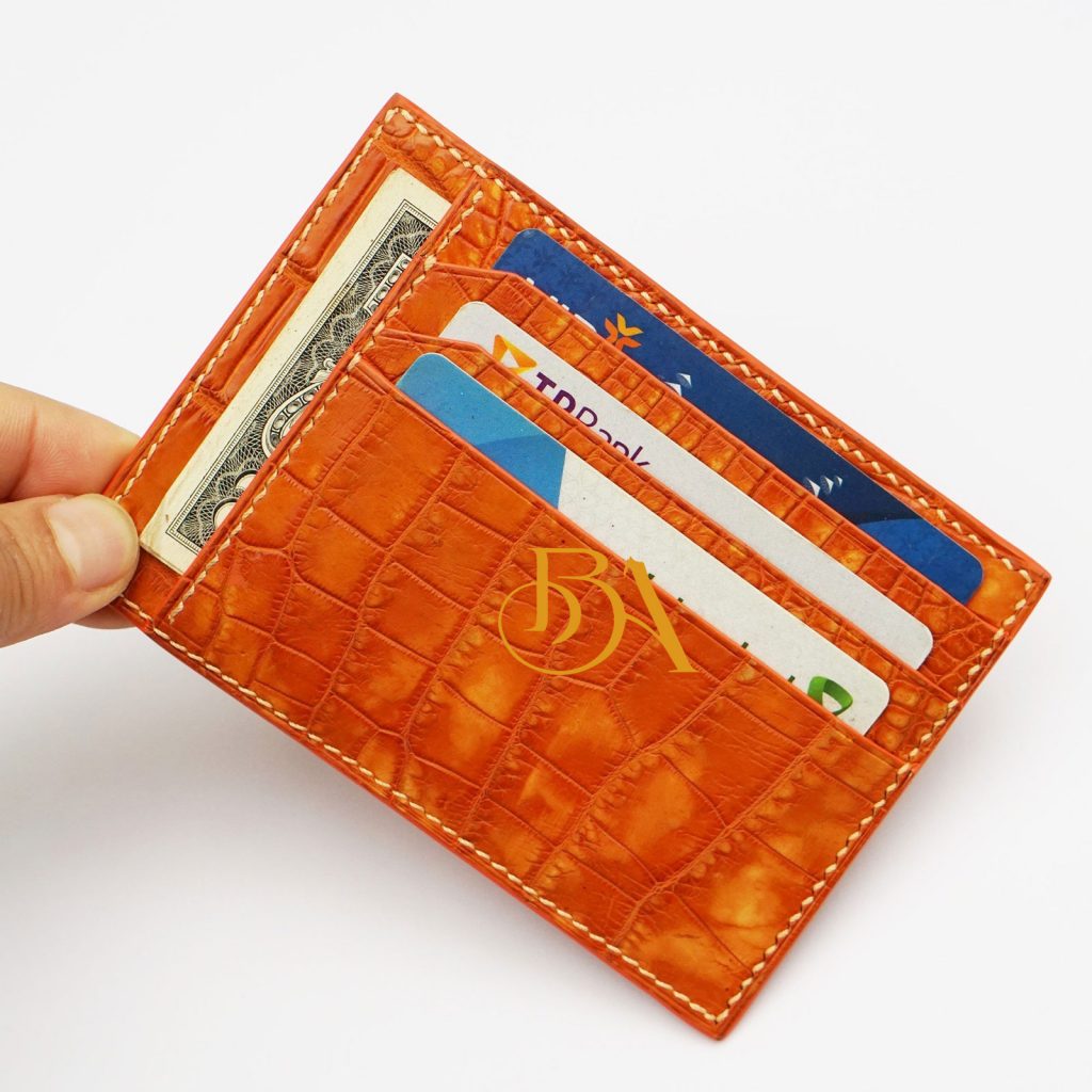 Ví card da cá sấu nubuck