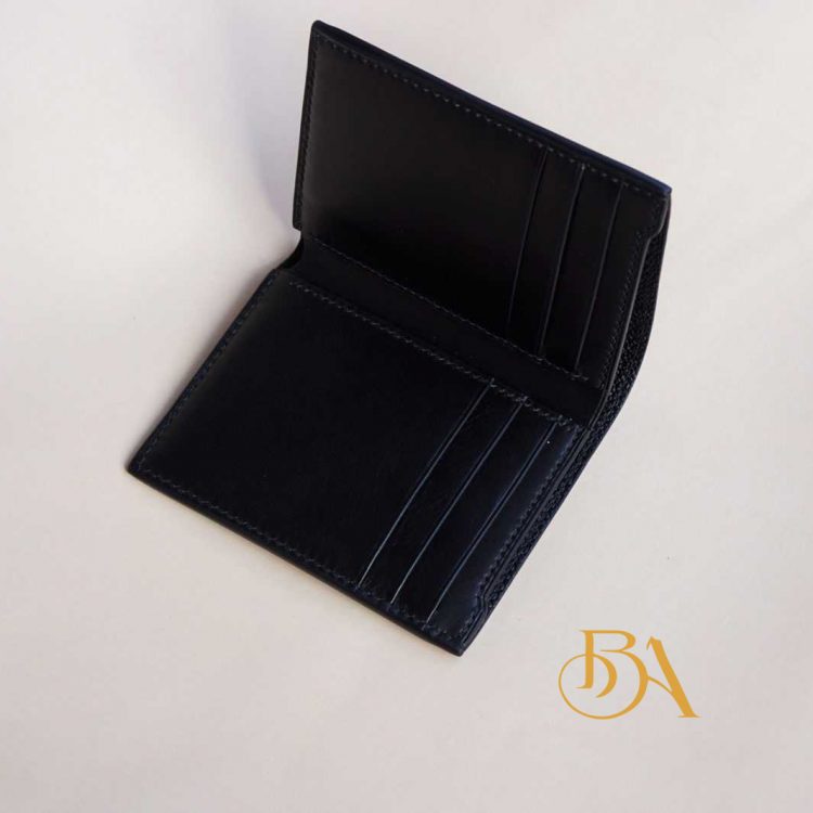 Ví da bò Vachetta Handmade, Ví đứng da bò nhập khẩu màu đen CWL138