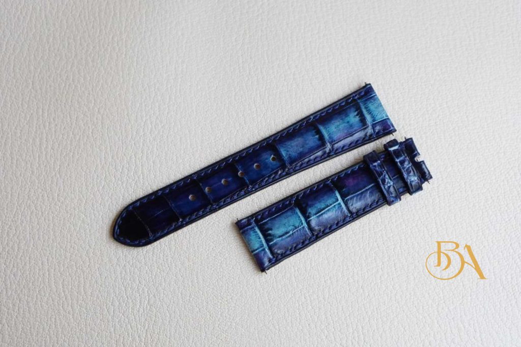 Dây đồng hồ da cá sấu patina