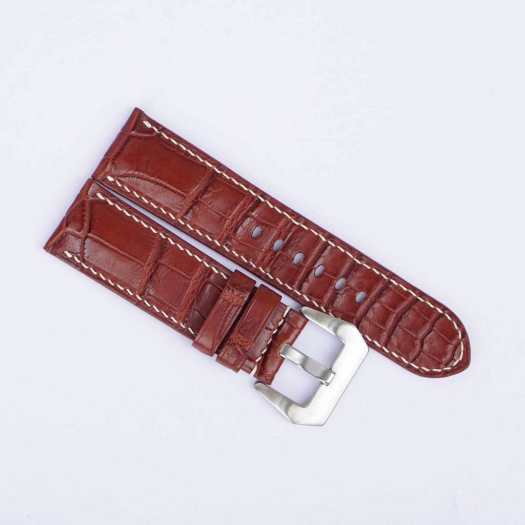 Dây đồng hồ da cá sấu màu đỏ cho đồng hồ Panerai