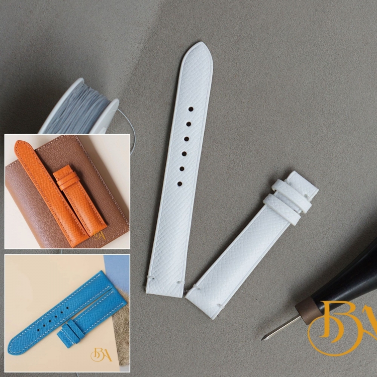 Dây đồng hồ Epsom nhập khẩu, Dây đồng hồ da bê Handmade CO141