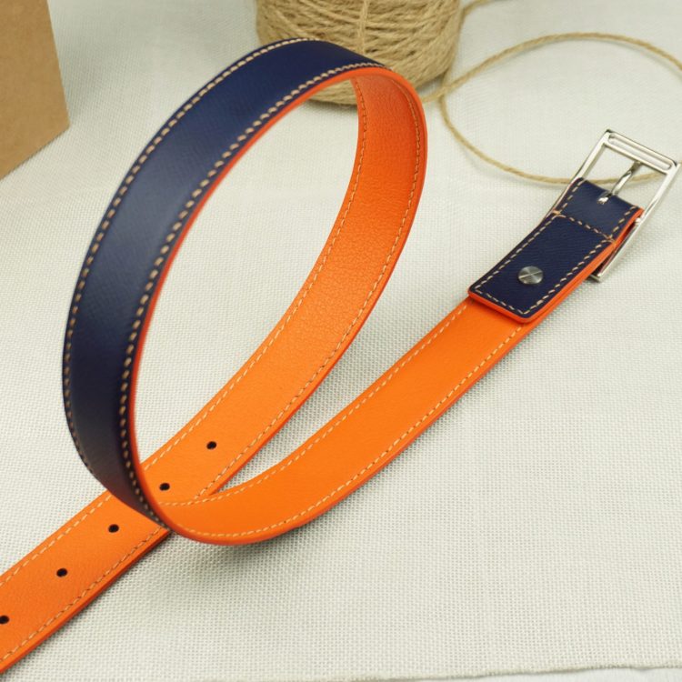 Dây lưng da bò Epsom phối màu độc đáo