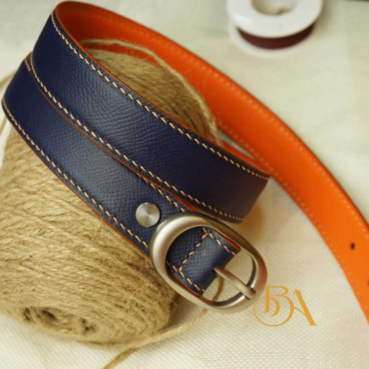 Dây nịt da bê Epsom phối màu độc đáo