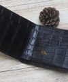Ví cá sấu Handmade, ví nam da cá sấu cao cấp màu đen AWL119
