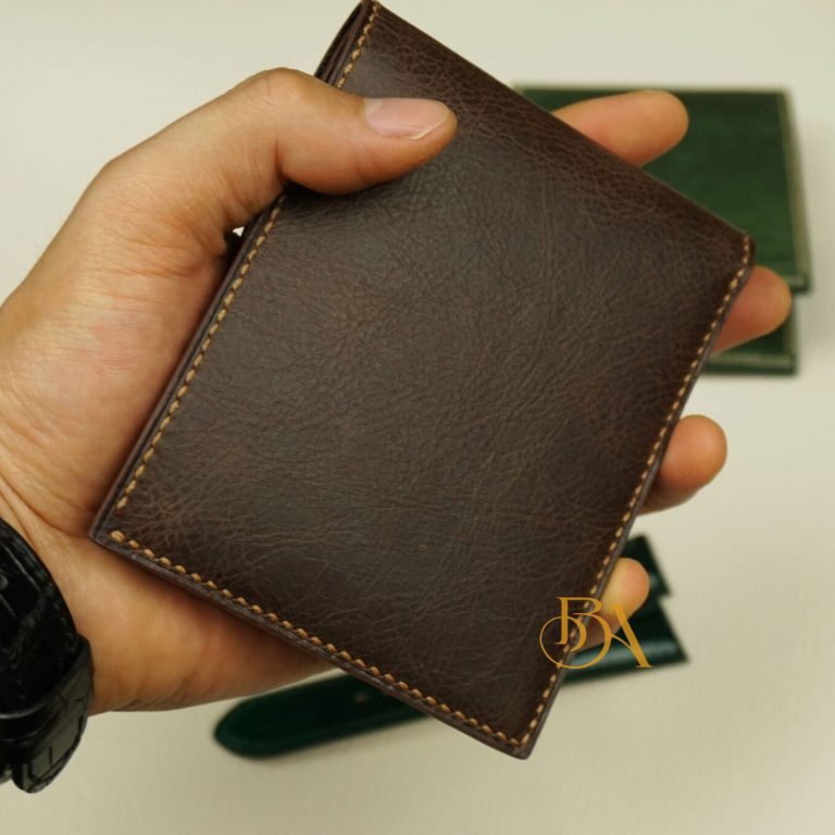 Ví da bò vintage màu nâu