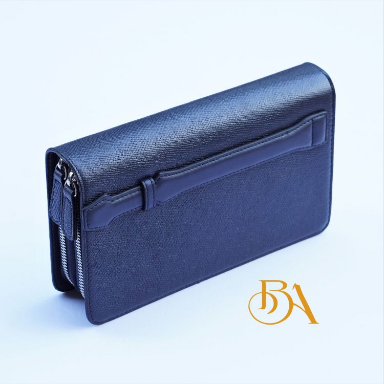 Clutch Da Bò Thời Trang Màu Xanh Navy. Clutch Cầm Tay Da Epsom M079