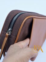 Clutch da bo Nappa mau nau phoi vai Canvas (9)