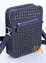 Tui deo cheo da bo caro xanh navy phoi den (8)