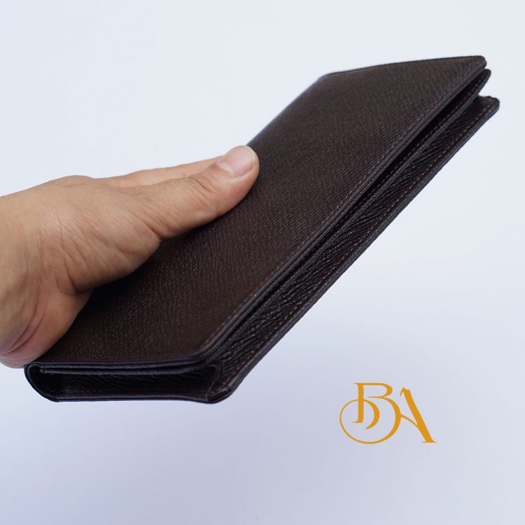 Ví Da Bò Epsom Màu Nâu. Ví Nam Da Thật Dáng Dài M039