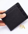 Ví Da Bò Vân Hạt Màu Đen Phối Da Cá Sấu. Ví Da Bò Nam Dáng Ngang M036