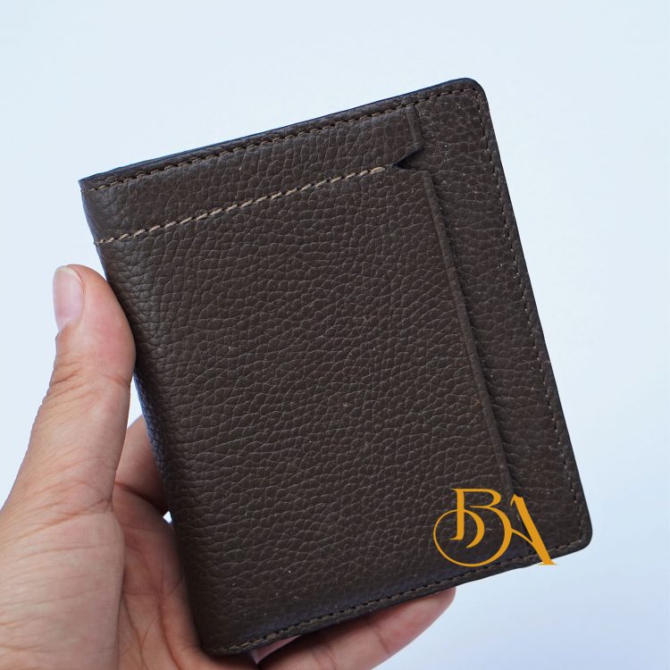 Ví Da Bò Vân Hạt Màu Nâu. Ví Da Bò Nam Dáng Đứng M004