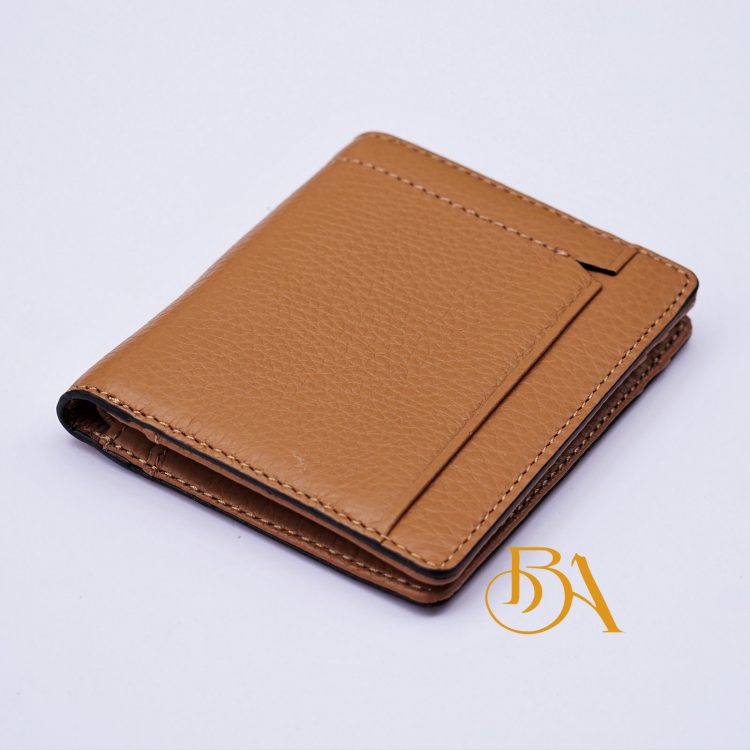 Ví Da Bò Vân Hạt Màu Nâu Vàng. Ví Da Bò Nam Dáng Đứng M005