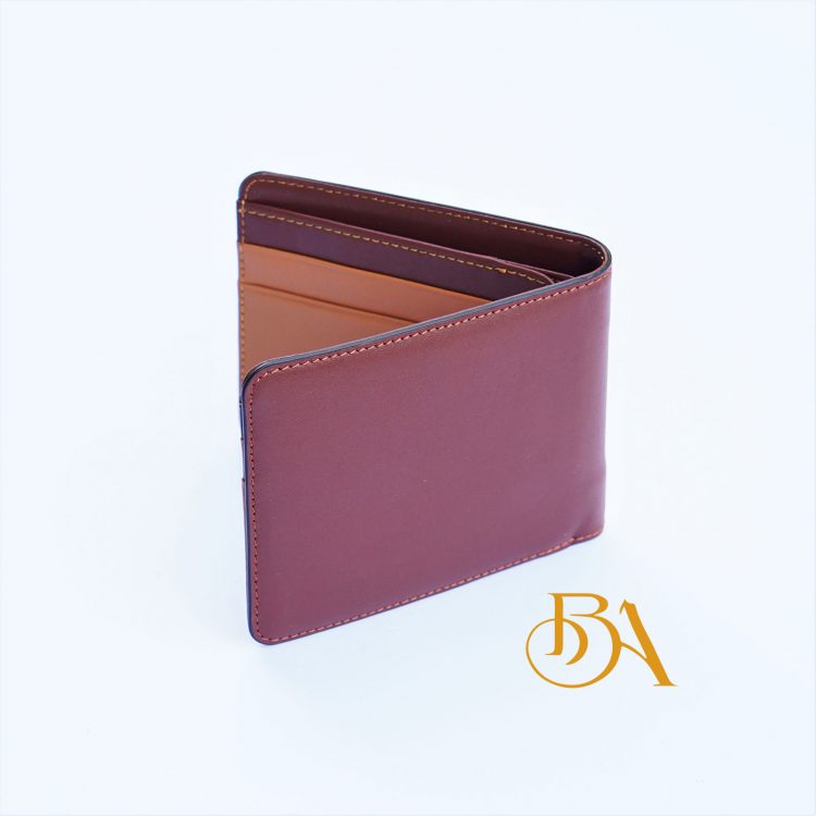 Ví Da Bò Nhập Khẩu Màu Nâu Đỏ. Ví Da Bò Nam Dáng Ngang M008