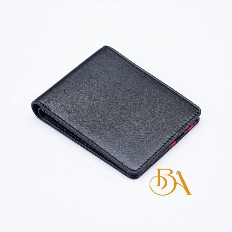 Ví Da Bò Nhập Khẩu Màu Đen. Ví Nam Da Thật Dáng Ngang M085