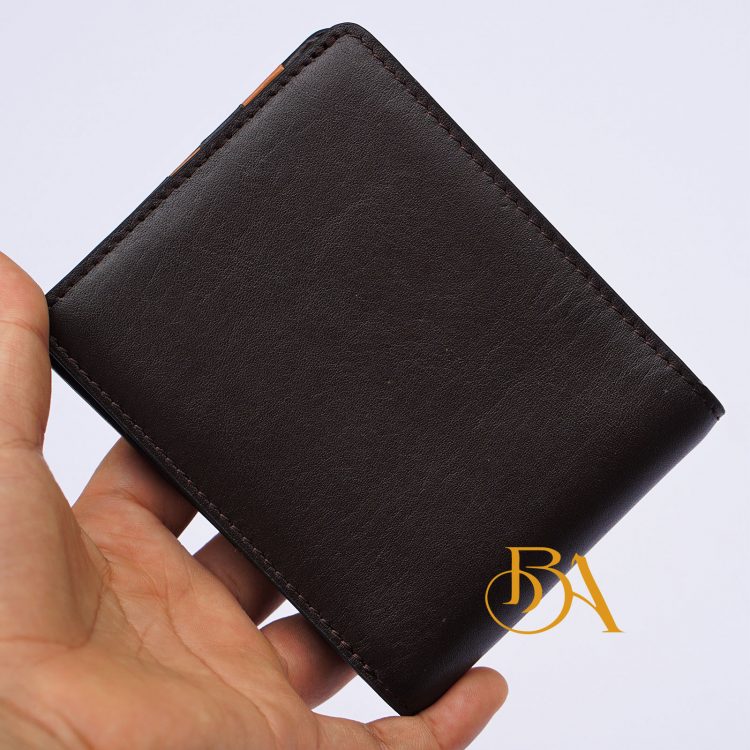 Ví Da Bò Nhập Khẩu Màu Nâu. Ví Nam Da Thật Dáng Ngang M084