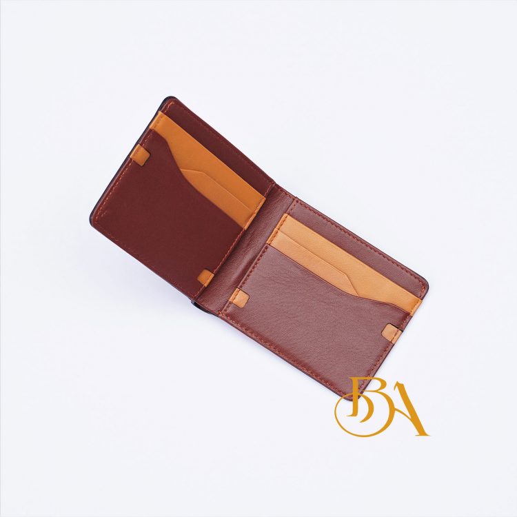 Ví Da Bò Nhập Khẩu Màu Nâu Đỏ. Ví Nam Da Thật Dáng Ngang M083
