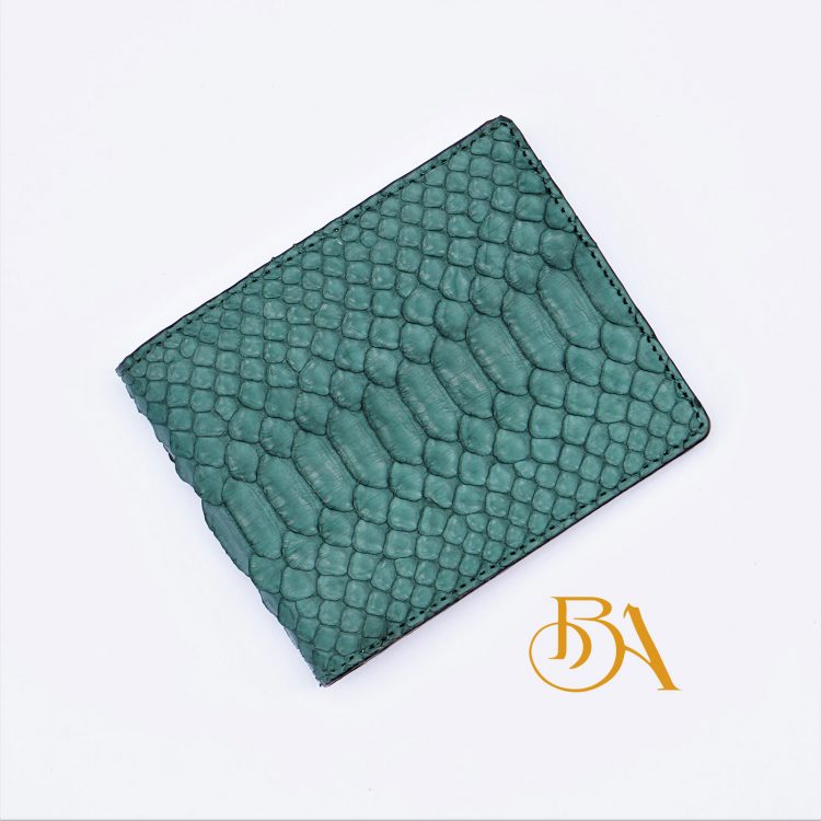 Ví Da Trăn Nhập Khẩu Màu Xanh. Ví Da Nam Dáng Ngang M013