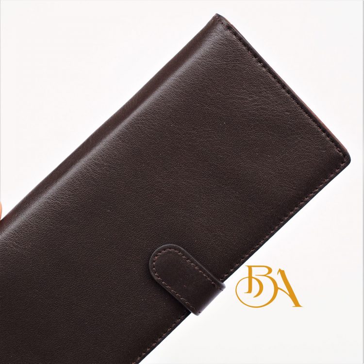 Ví Da Bò Cầm Tay Màu Nâu. Ví Dài Da Thật M064