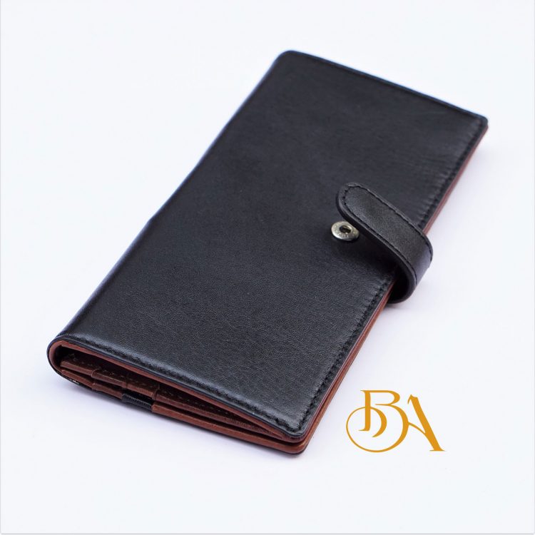 Ví Da Bò Cầm Tay Màu Đen. Ví Dài Da Thật M065