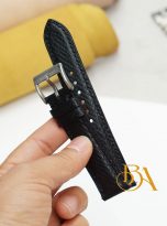 black hatch grain calfskin watch strap – quick release watch band (5)