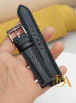 black hatch grain calfskin watch strap – quick release watch band (6)