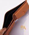 Ví nam da bê Handmade, ví da Epsom kết hợp da Togo nâu Gold CWL153