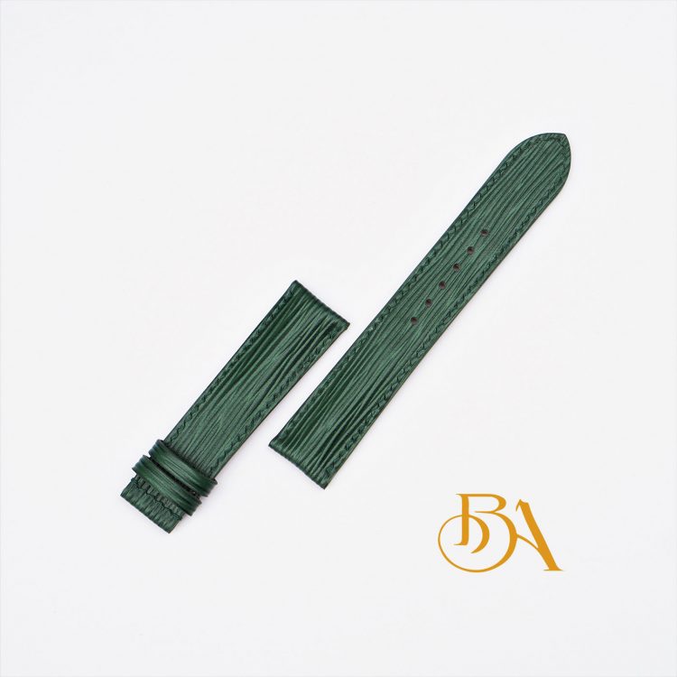 Dây da đồng hồ Epi xanh lá, Dây đồng hồ da bê Handmade Green CO148